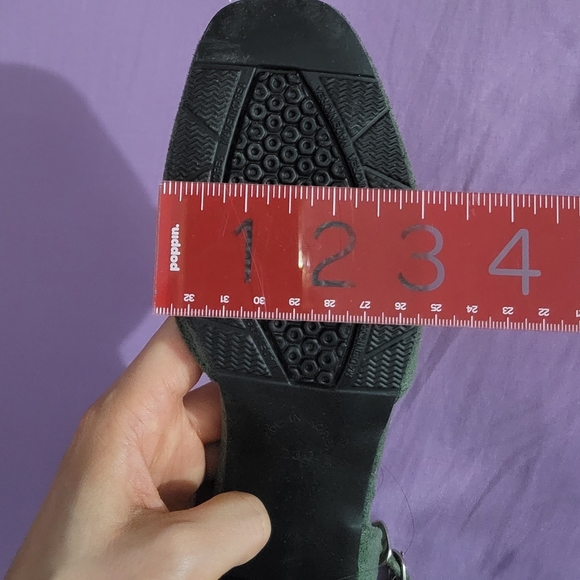 Square Toe Faux Suede Block Heels - Picture 6 of 9